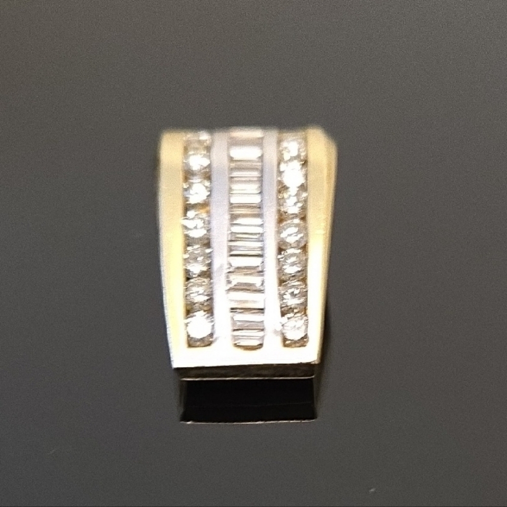 LADY'S VINTAGE 18K YELLOW GOLD NATURAL DIAMOND SLIDE ENHANCER PENDANT - Picture 10 of 15